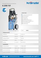Kränzle K2195 TST, 230V, 3.2 KW, max. 170bar, 8 l/min, mit Schlauchtrommel, 15m Schlauch, Stecksystem D12, Schmutzkiller, Vario-Jet Duo