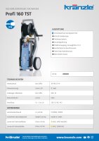Kränzle Profi 160 TST, 230V, 3.2KW, max. 140bar, 11 l/min, mit Schlauchtrommel, 15m Schlauch, Stecksystem D12, Schmutzkiller, Flachstrahldüse