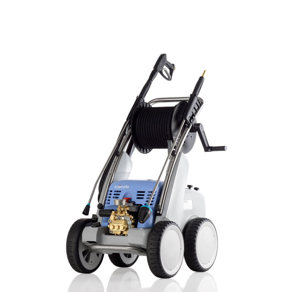 Kränzle quadro 1000 TST, 400V, 7.5 KW, max. 220bar, 16 l/min, mit Schlauchtrommel, 20m Schlauch, Stecksystem D12, Turbokiller, Flachstrahldüse