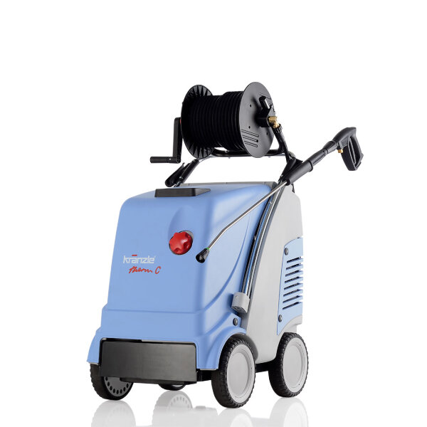 Kränzle therm C 11/130 T, 230V, 3.4 KW, max. 130bar, 11 l/min, mit Schlauchtrommel, 15m Schlauch, Stecksystem D12, Flachstrahldüse