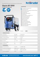 Kränzle therm-RP 1000 EH, 400V, 7.5 KW, max. 200bar, 16.6 l/min, 10m Schlauch, Edelstahl-Heizschlange, Stecksystem D12, Flachstrahldüse