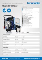 Kränzle therm-RP 1200 AT, 400V, 8 KW, max. 190bar, 20 l/min, mit Automatik-Schlauchtrommel, 20m Schlauch, Stecksystem D12, Flachstrahldüse