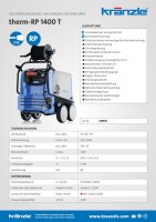 Kränzle therm-RP 1400 T, 400V, 8 KW, max. 170bar, 23.3 l/min, mit Schlauchtrommel, 20m Schlauch, Stecksystem D12, Flachstrahldüse