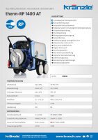 Kränzle therm-RP 1400 AT, 400V, 8 KW, max. 170bar, 23.3 l/min, mit Automatik-Schlauchtrommel, 20m Schlauch, Stecksystem D12, Flachstrahldüse