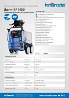 Kränzle therm-RP 1400 T EH, 400V, 8 KW, max. 170bar, 23.3 l/min, mit Schlauchtrommel, 20m Schlauch, Edelstahl-Heizschlange, Stecksystem D12, Flachstrahldüse