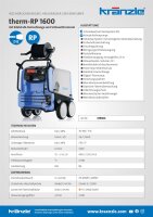 Kränzle therm-RP 1600 T EH, 400V, 8 KW, max. 150bar, 26.7 l/min, mit Schlauchtrommel, 20m Schlauch, Edelstahl-Heizschlange, Stecksystem D12, Flachstrahldüse