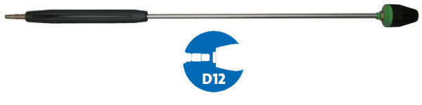 Kränzle Edelstahllanze 1000 mm D12 mit Griffschalen mit versch. Turbokillerdüsen
