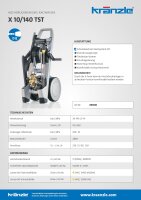 Kränzle X10/140 TST, 230V, 2.95 KW, max.140bar, 10 l/min, mit Schlauchtrommel, 15m Schlauch, Stecksystem D12, Schmutzkiller, Flachstrahldüse inkl.Round Cleaner UFO 350mm Edelstahl