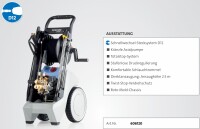 Kränzle X Profi 160 TST, 230V, 3.2KW, max. 140bar, 11 l/min, mit Schlauchtrommel, 20m Schlauch, Stecksystem D12, Schmutzkiller, Flachstrahldüse